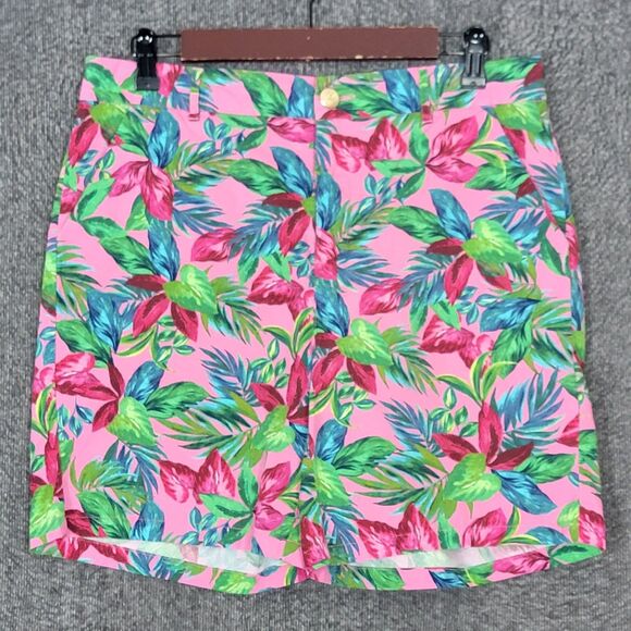 Stella Parker Collection Shorts Womens 8 Pink Floral Print Stretch Cotton - Picture 1 of 12